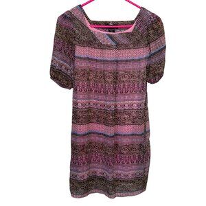 Kandy Kiss Junior Short Sleeve Paisley Print Dress Size L